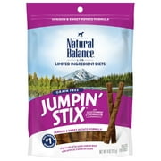 Natural Balance L.I.T. Limited Ingredient Treats Jumpin' Stix Venison & Sweet Potato Formula Dog Treats, 4-Ounce