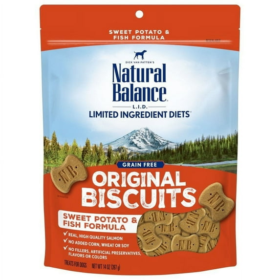 Natural Balance L.I.T. Limited Ingredient Treats Sweet Potato & Fish Formula Dry Dog Treats, 14-Ounce