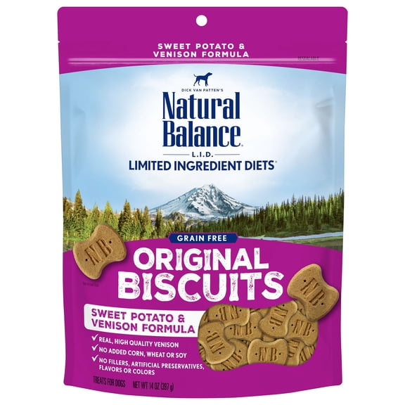 Natural Balance L.I.T. Limited Ingredient Treats Sweet Potato & Venison Formula Dry Dog Treats, 14-Ounce