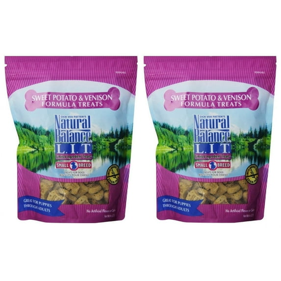 Natural Balance L.I.T. Sweet Potato HYZ01 and Venison Formula Dog Treats, Small Breed, 16-Ounce (2 Packs 8-Ounce each)