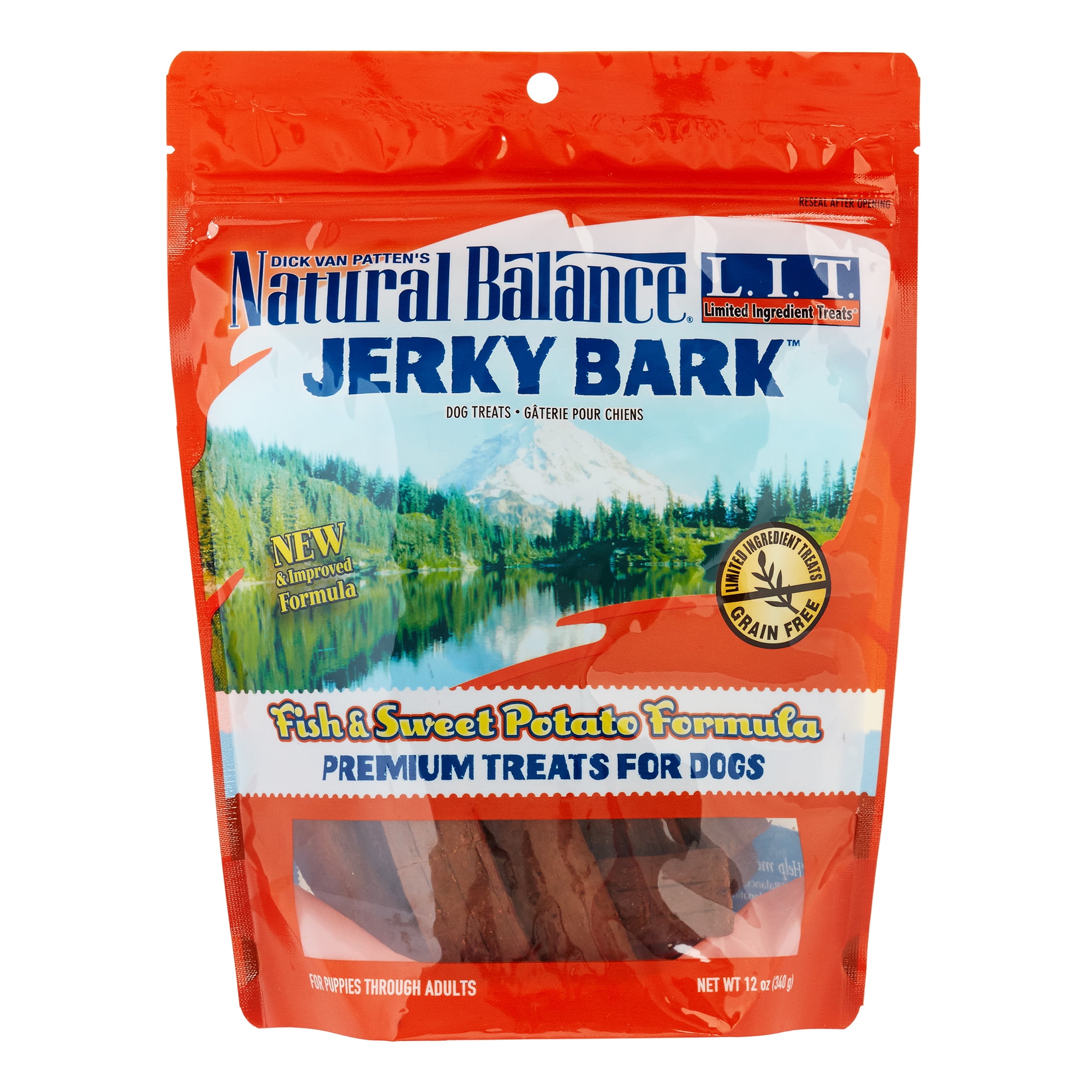 Natural Balance LIT GrainFree Jerky Bark Fish & Sweet Potato Jerky Dog