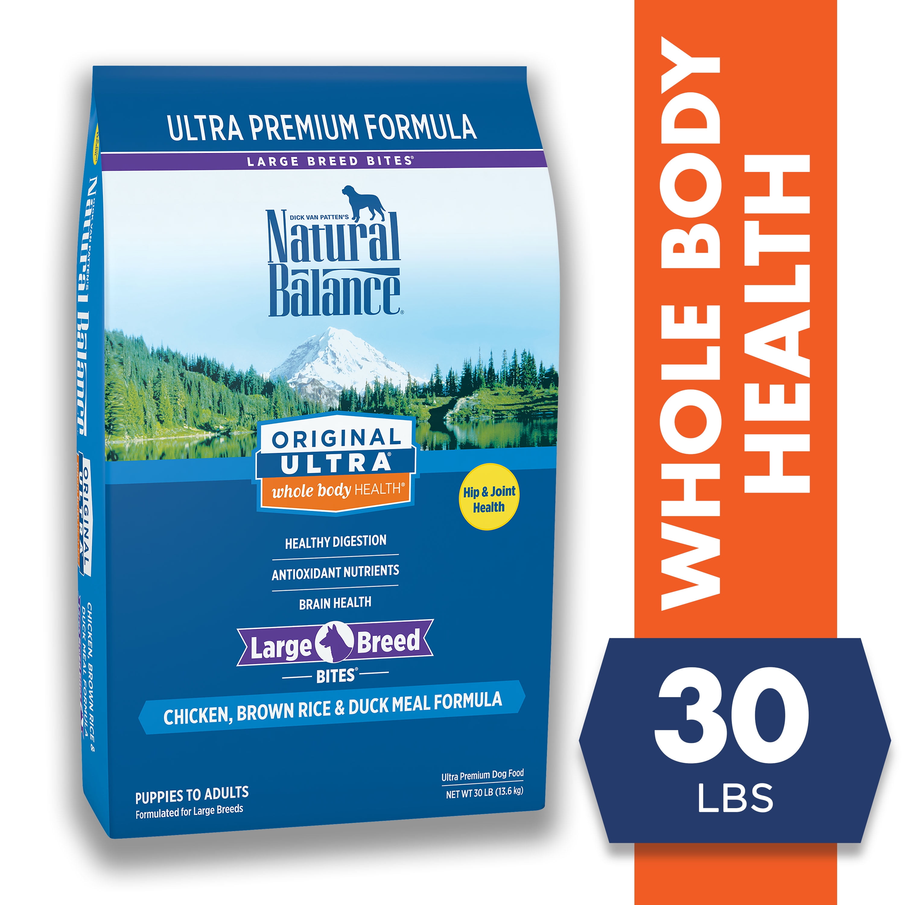 Natural Balance Large Breed Bites Original Ultra Whole Body Health Chicken, Brown Rice, Duck