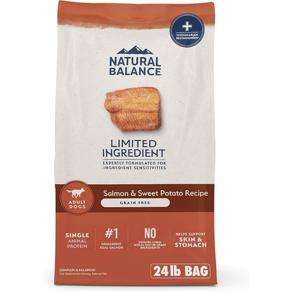 Natural Balance Limited Ingredient Adult Grain-Free Dry Dog Food Salmon and Sweet Potato Recipe 24 Pound Pack of 1