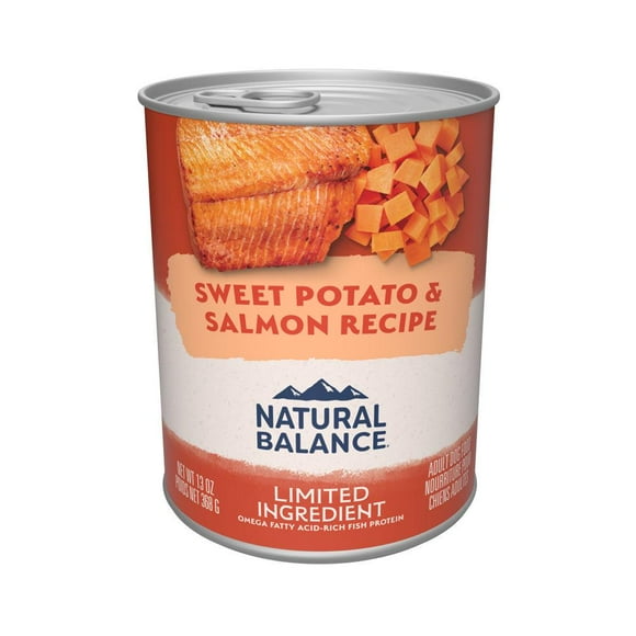 Natural Balance Limited Ingredient Grain Free Sweet Potato and Salmon Recipe Wet Canned Dog Food 13-oz,case of 12
