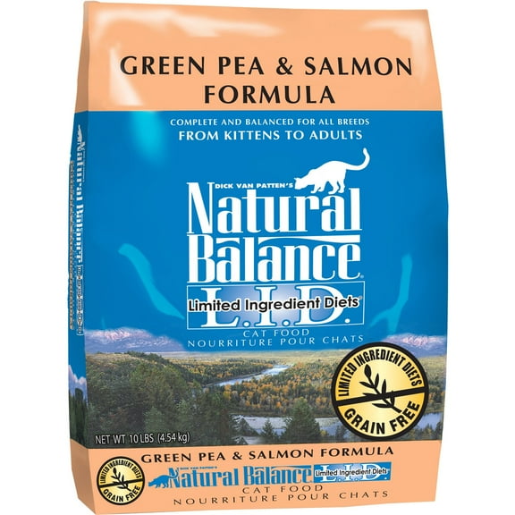 Natural Balance Pet Foods L.I.D. Dry Cat Food Green Pea & Salmon, 10 lb