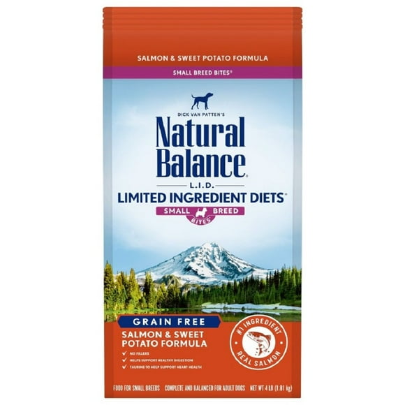 Natural Balance Pet Foods Limited Ingredient Grain Free Small Breed Dry Dog Food Salmon  Sweet Potato 4lb