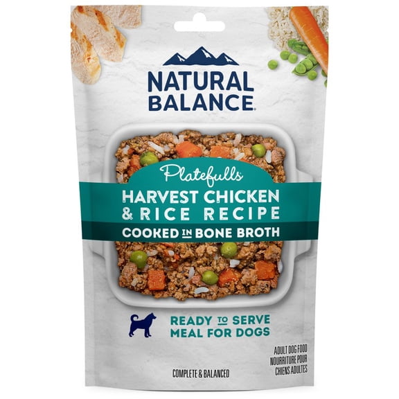 Natural Balance Pet Foods Original Ultra Platefulls Wet Dog Food Pouch Harvest Chicken & Rice Recipe, 9 OZ 1 PK