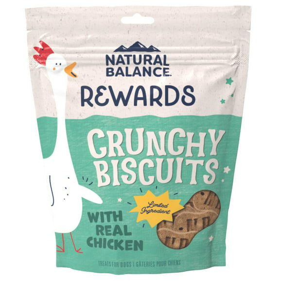 Natural Balance Pet Foods Rewards Crunchy Biscuits Dog Treats Chicken, 28 oz