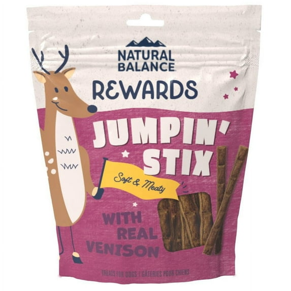 Natural Balance Pet Foods Rewards Jumpin' Stix Dog Treats Venison, 10 oz