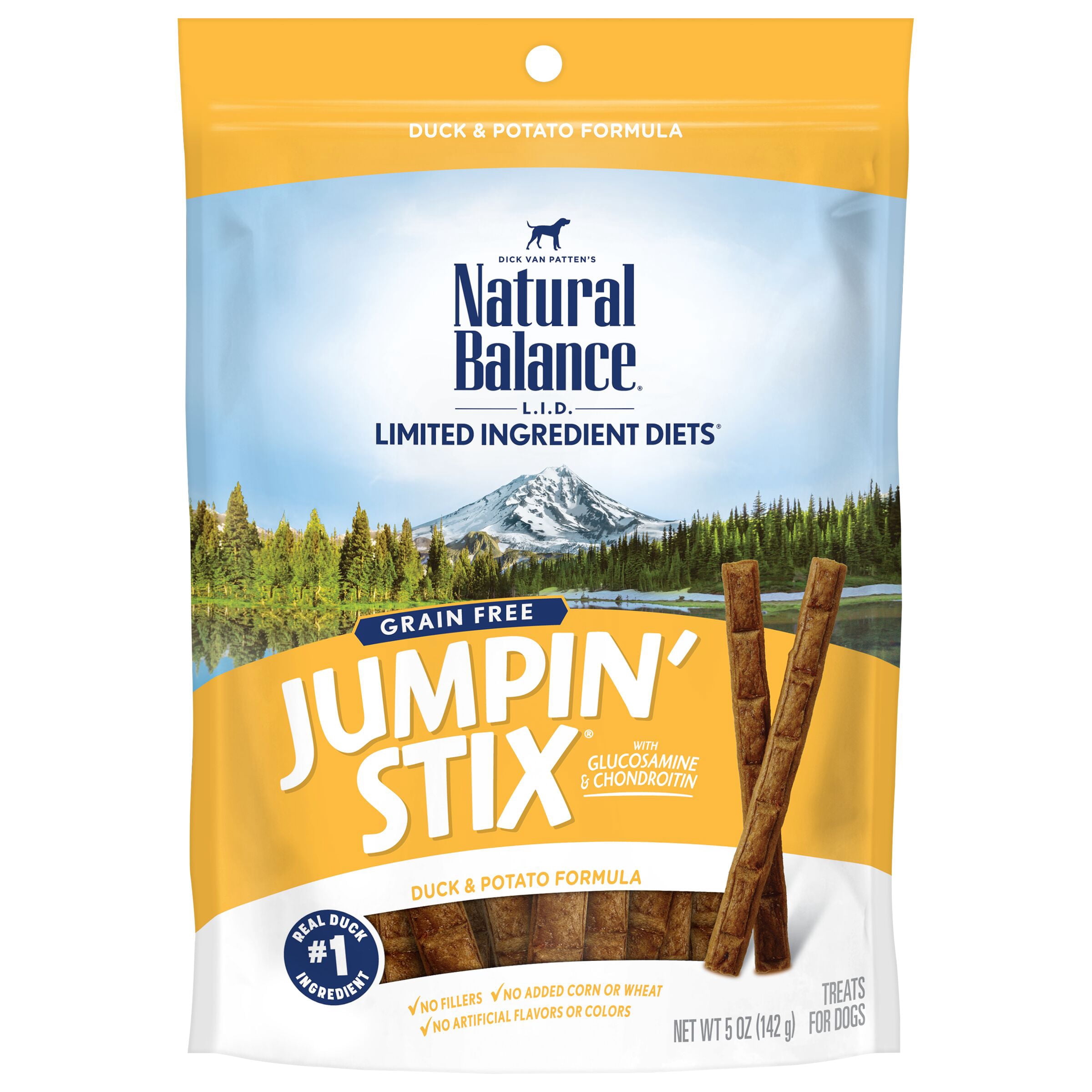 Natural Balance L.I.T. Limited Ingredient Treats Jumpin' Stix Duck & Potato Formula Dog Treats, 5-Ounce