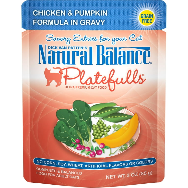 Natural Balance Platefulls Chicken Pumpkin Formula in Gravy Cat Food 3 Ounce Pouch Walmart