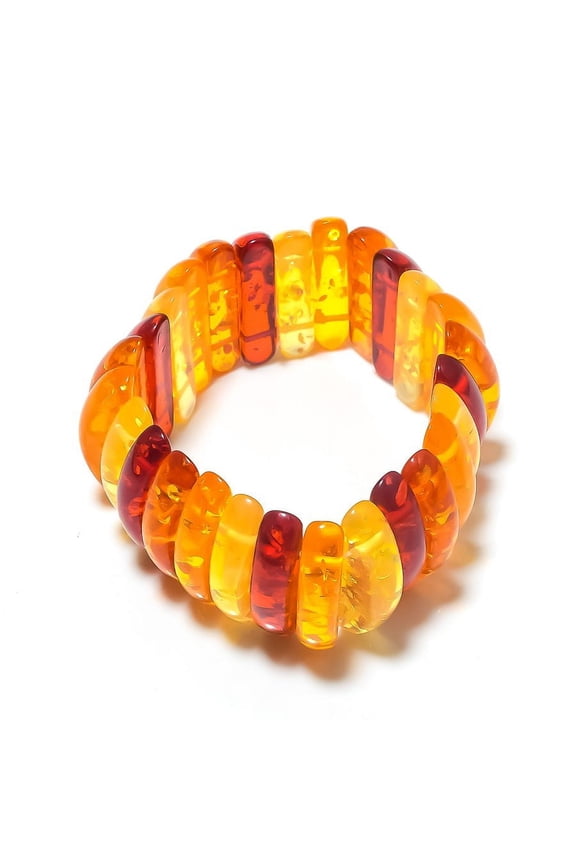 Natural Baltic Amber Gemstone Handmade Cuff Adjustable