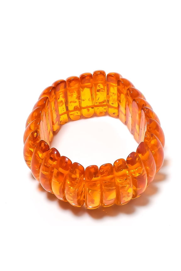 Natural Baltic Amber Gemstone Handmade Cuff Adjustable