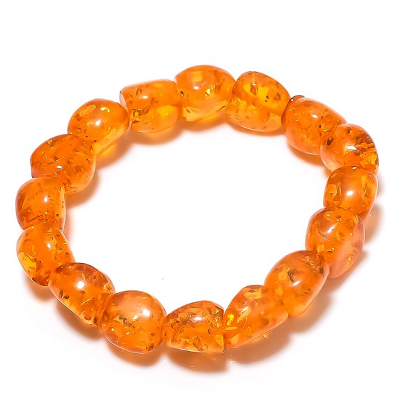 Natural Baltic Amber Gemstone Handmade Cuff Adjustable
