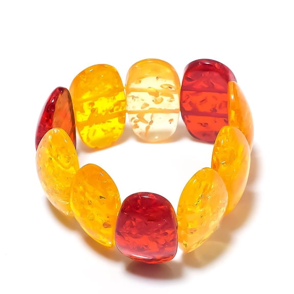 Natural Baltic Amber Gemstone Handmade Cuff Adjustable