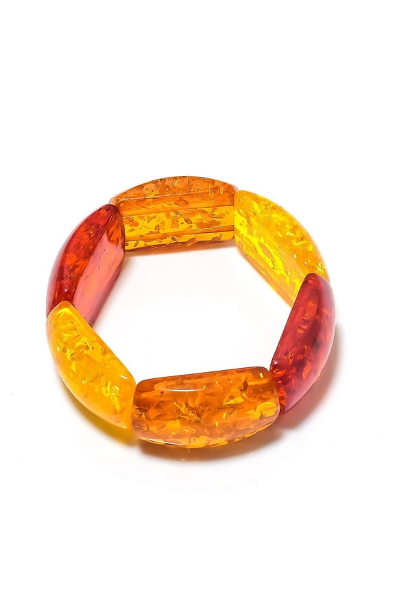 Natural Baltic Amber Gemstone Handmade Cuff Adjustable