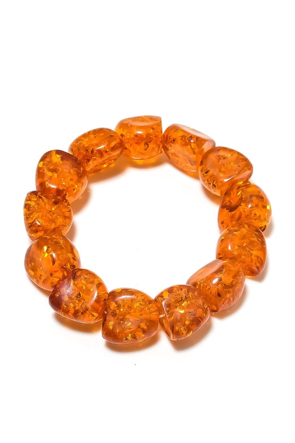 Natural Baltic Amber Gemstone Handmade Cuff Adjustable