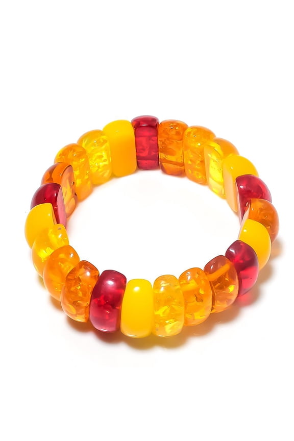 Natural Baltic Amber Gemstone Handmade Cuff Adjustable