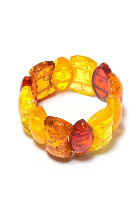 Natural Baltic Amber Gemstone Handmade Cuff Adjustable