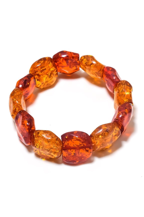 Natural Baltic Amber Gemstone Handmade Cuff Adjustable