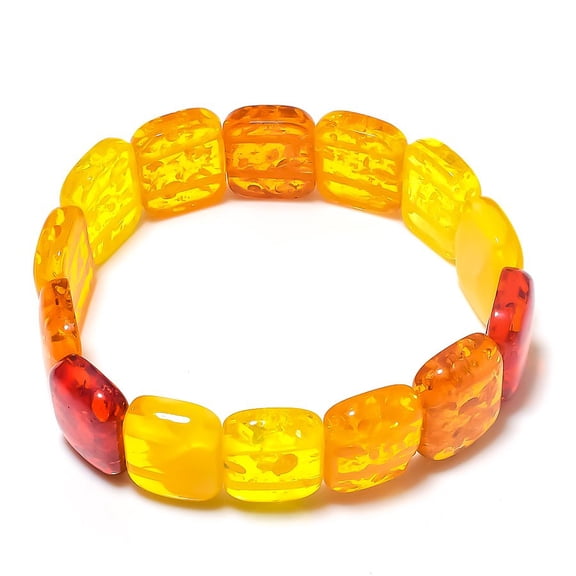 Natural Baltic Amber Gemstone Handmade Cuff Adjustable