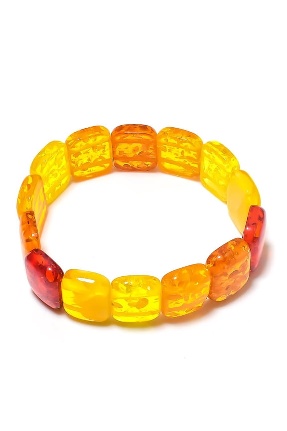 Natural Baltic Amber Gemstone Handmade Cuff Adjustable