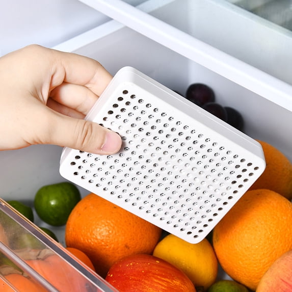Natural Bamboo Charcoal Refrigerator Deodorizer Box with Suction Cup, Reusable Odor Eliminator for Fridge, Freezer, Closet, and Car, White Plastic Container