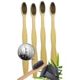 thumbnail image 1 of Natural Bamboo Charcoal Toothbrush - 100% Organic, Biodegradable and Eco-Friendly Toothbrush with Extra Slim Soft BPA-Free Bristles - 4pc Set, 1 of 4