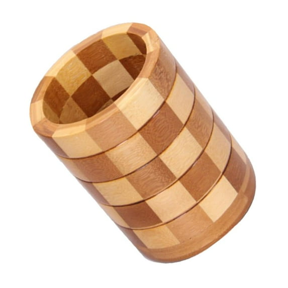 Natural Bamboo Cutlery Utensil Holder - Kitchen Tool Organizer, Wooden 9.5x12cm