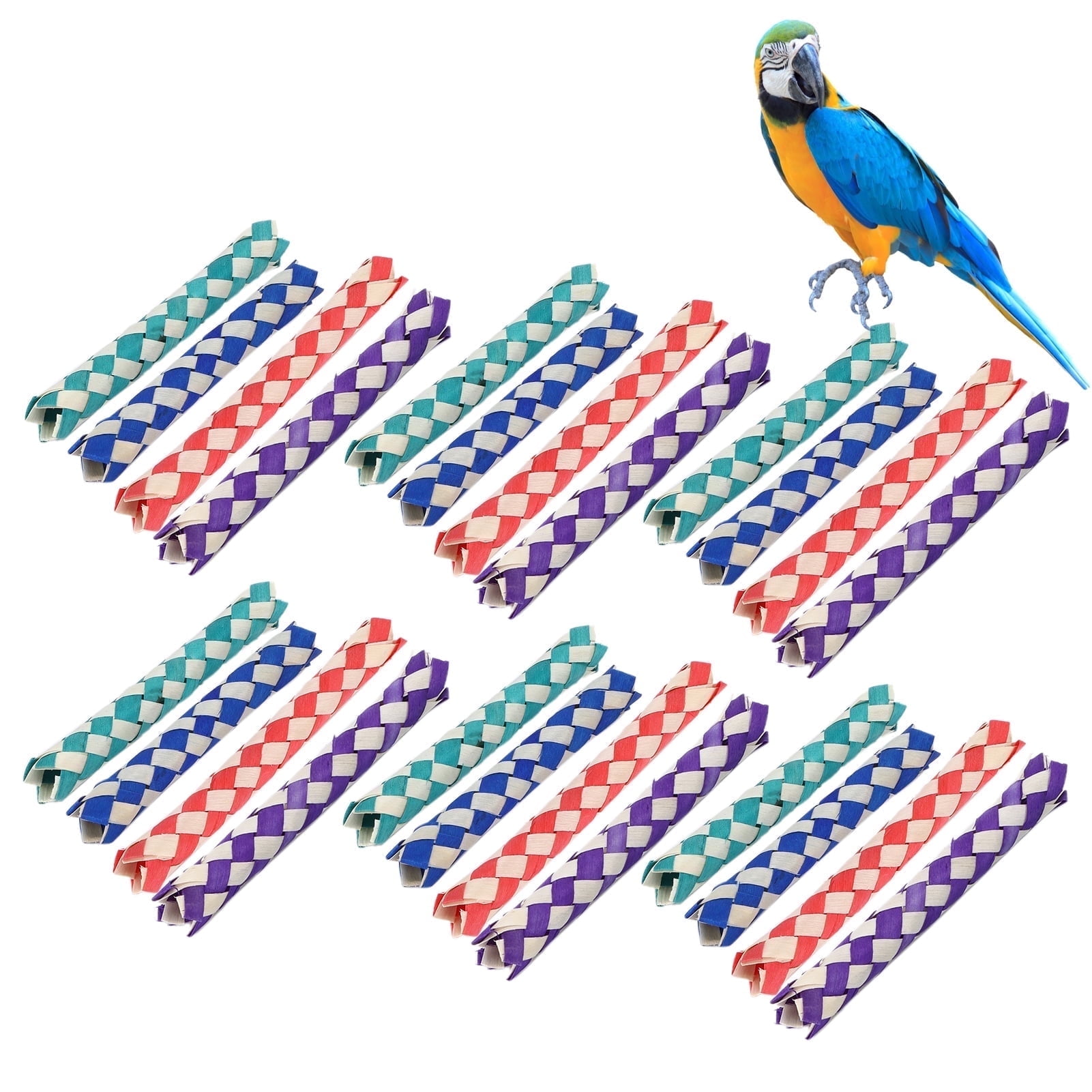 AXTQH 24Pcs Chinese Bamboo Finger Traps for Birds, Parrots Chew Toy, DIY Kids Party Favors