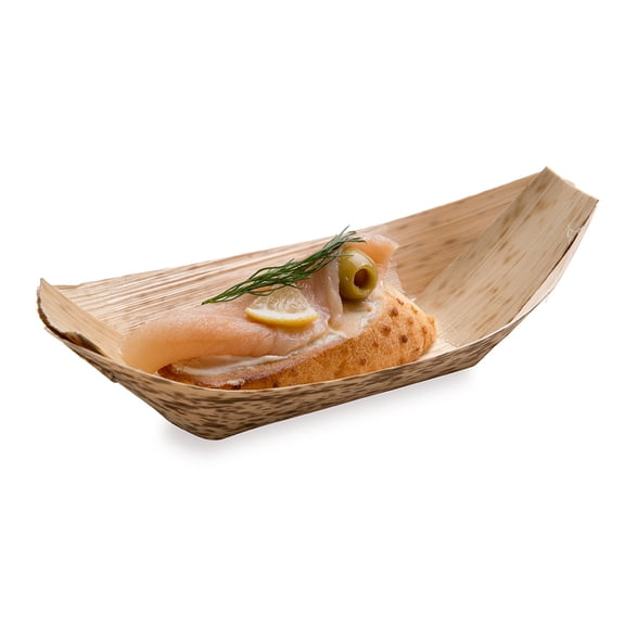 Natural Bamboo Large Boat - 8" x 4 1/4" x 3/4" - 200 count box