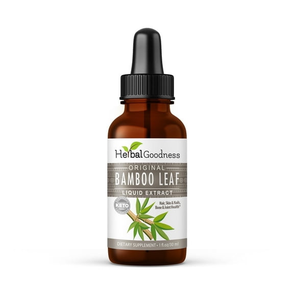 Natural Bamboo Leaf Extract 1fl.oz - Hair, Skin and Nail Growth, Natural Silica, Collagen Supplement - Herbal Goodness