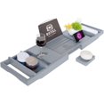 thumbnail image 1 of Royal Craft Wood Expandable Bamboo Bathtub Tray Caddy – Bathroom Caddy Organizer for Bath Tub with Tablet, Wine Glass & Soap Holder – Relaxing Spa Bath Shelf for Home Us (Gray), 1 of 9