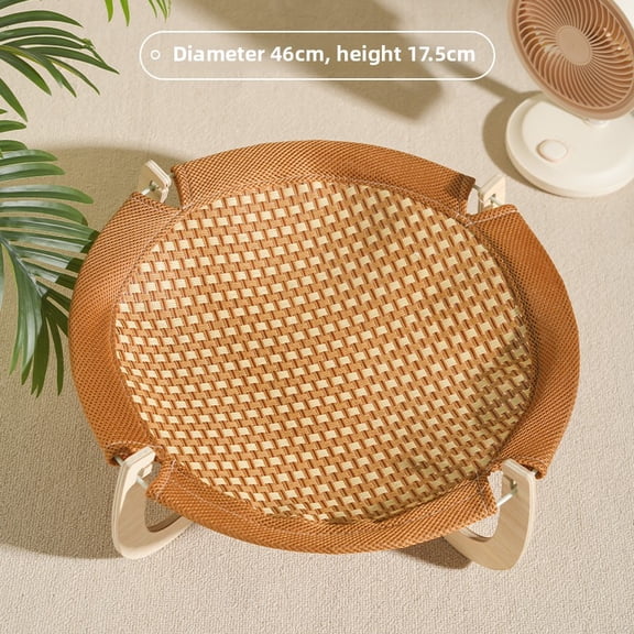 Natural Bamboo Mat for Dogs & Cats, Breathable & Waterproof, Scratch-Resistant & Odorless, Anti-Static Pet Bed Mat for Summer Heat Relief, Easy to Clean
