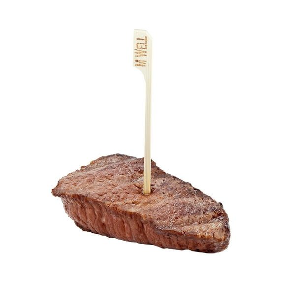 Natural Bamboo Paddle Skewer - Medium Well Label - 4" - 1000 count box