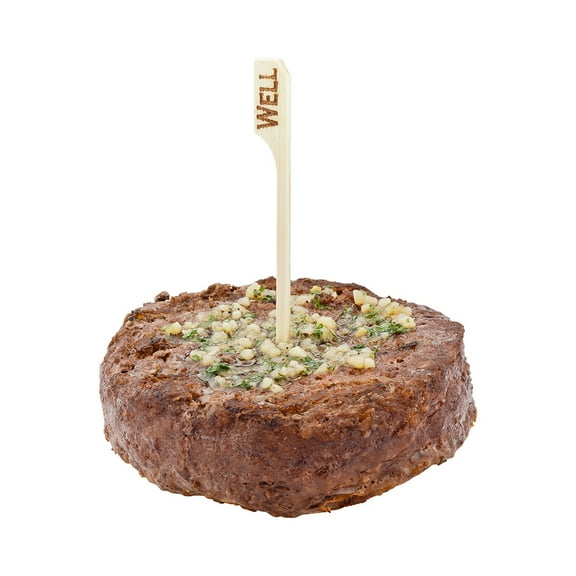 Natural Bamboo Paddle Skewer - Well Done Label - 4" - 1000 count box