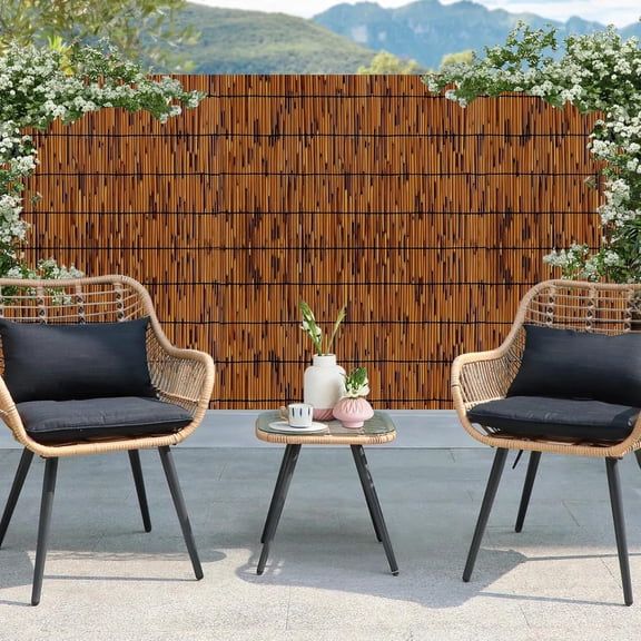 Natural Bamboo Reed Fee, 4FT x 16.4FT,Bamboo Privacy Screen for Garden, Decorative Fee for Outdoor Privacy Screening, Sun Blocking, Decorative Divider, Brown