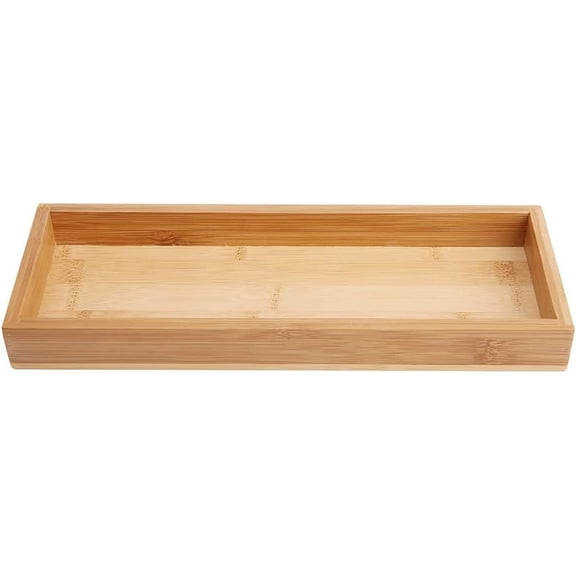 Bamboo Serving Plate For Home Decor, Multi-Functional Design For Kitchen & Bathroom Use, Eco-Friendly & Durable Construction, Prevent Surface Scratches With Slip-Resistant Feature
