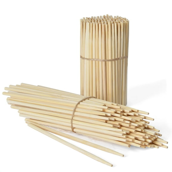 Bamboo Skewers for Kids 8 Inch Blunt Tip, Safe Wooden Corn Dog Sticks for Fruit Candy Pop Bouquet Chocolate Fountain Fondue Grilling Appetizers Kabobs, Long Cake Pop Sticks, Lollipop Sticks Diam 4mm