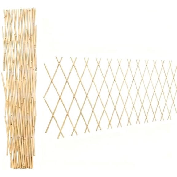 Natural Bamboo Trellis, Expandable Fence, Outside Lattice Fence 36x92 Inch, Reusable Decorative Fence for Climbing Plants Support or Outdoor Yard$$Garden & Patio