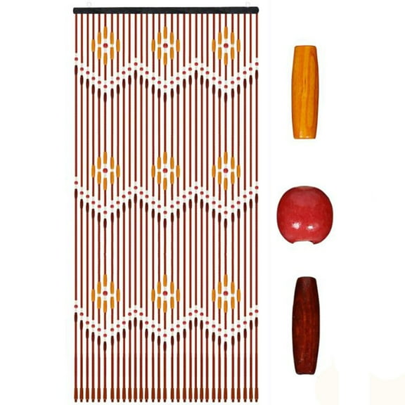 Natural Bamboo Wood Bead Curtains,90*220cm Hanging Fly Curtain Screen Panel,Retro Decor Divider Curtains,Beaded Curtain Panels for Room Hallway Entrance