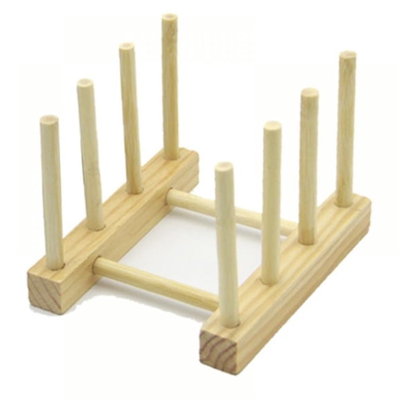 Natural Bamboo Wooden Dish Drying Rack Stand Cutting Board Organizer-yellow-4