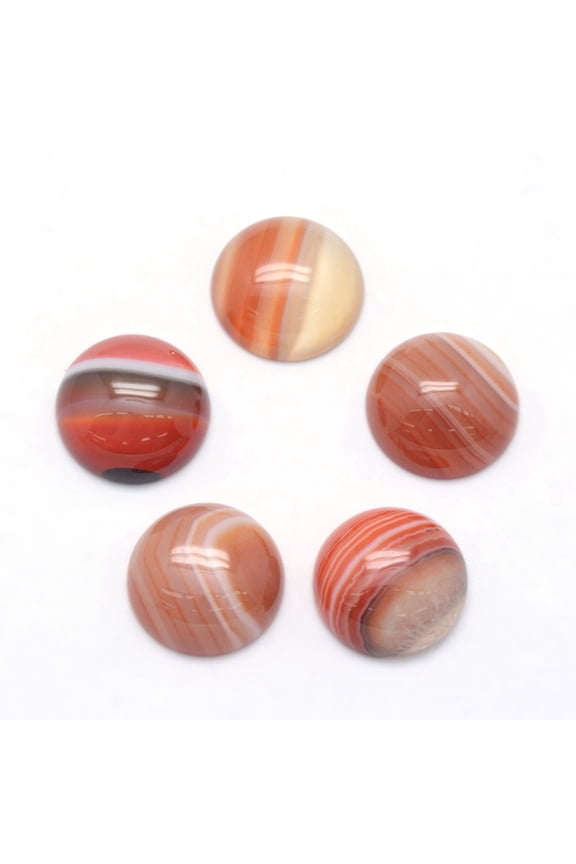 Natural Banded Agate Cabochons Half Round 12x5-6mm