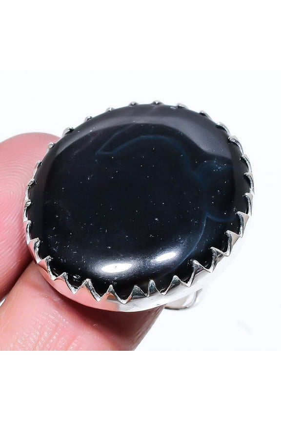 Natural Banded Agate Gemstone Handmade 925 Sterling Silver Ring Size 10