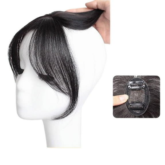 Natural Bangs Toppers Hairpieces for Covering White Loss Hair Bangs Hairpiece Replacement Black Fringe Toupee