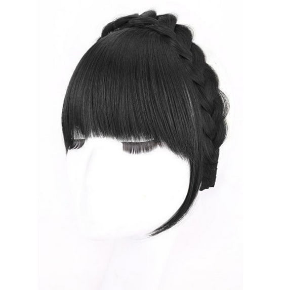 Natural Bangs Wig Headband Fishbone Braid Forehead Hair Wigs Invisible Girls Fringe Hairband For Women Bangs S5J4