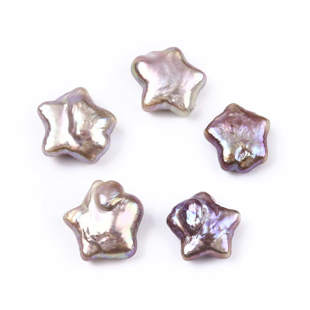 Natural Baroque Keshi Pearl Beads Freshwater Pearl Beads No Hole Star Thistle 11.5~14x12~14.5x4~7mm