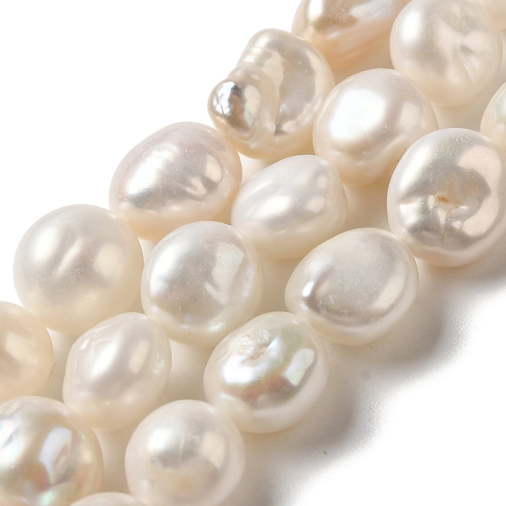 Natural Baroque Pearl Keshi Pearl Beads Strands Cultured Freshwater Pearl White 11~19x9~14x5~8mm Hole: 0.2mm 35pcs/strand 15.5 inch