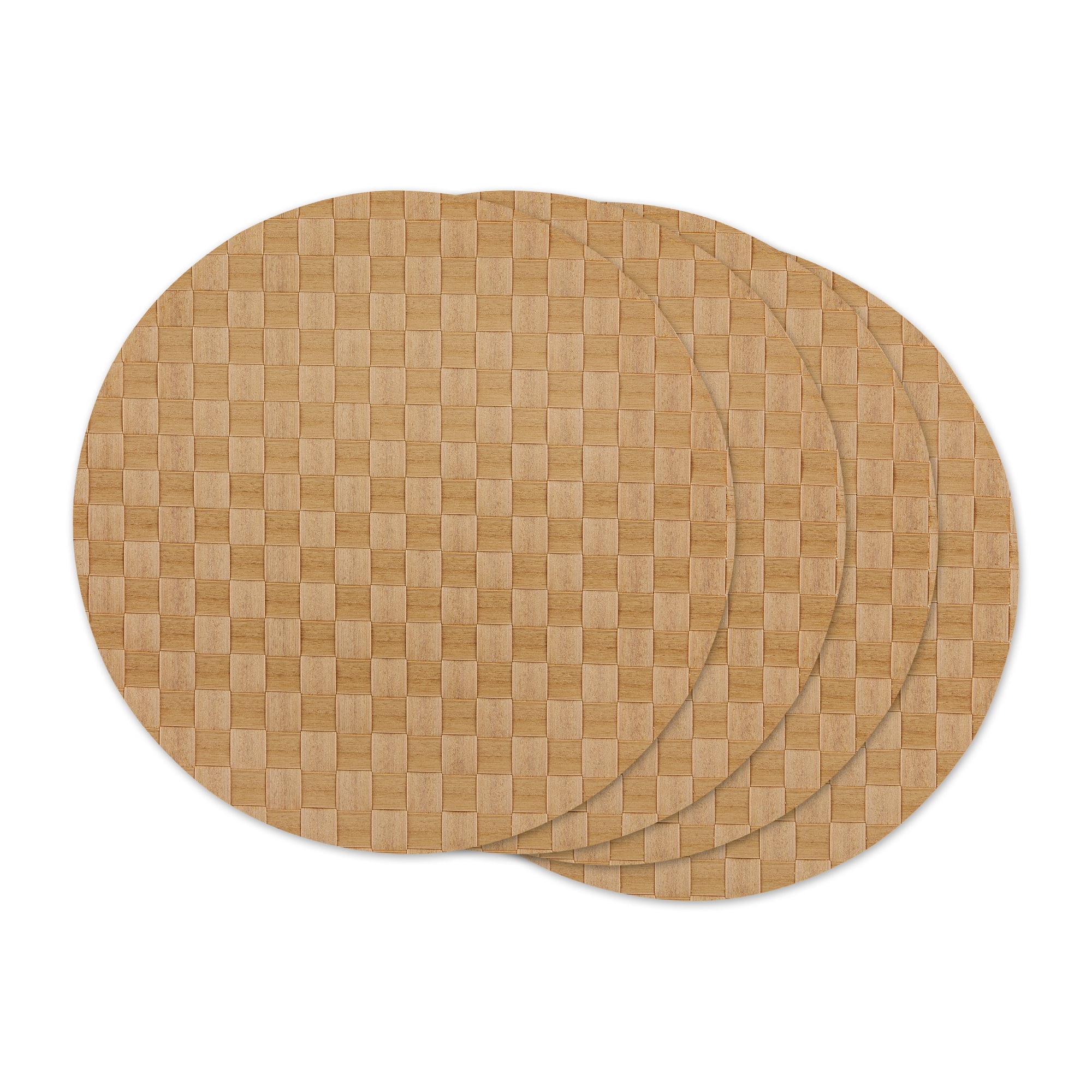 Natural Basketweave Round Woven Placemat (Set of 4)