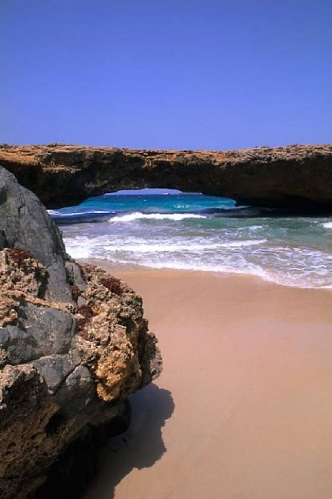 Natural Beach Bridge Aruba Caribbean Canvas Art - Bill Bachmann DanitaDelimont (24 x 36)